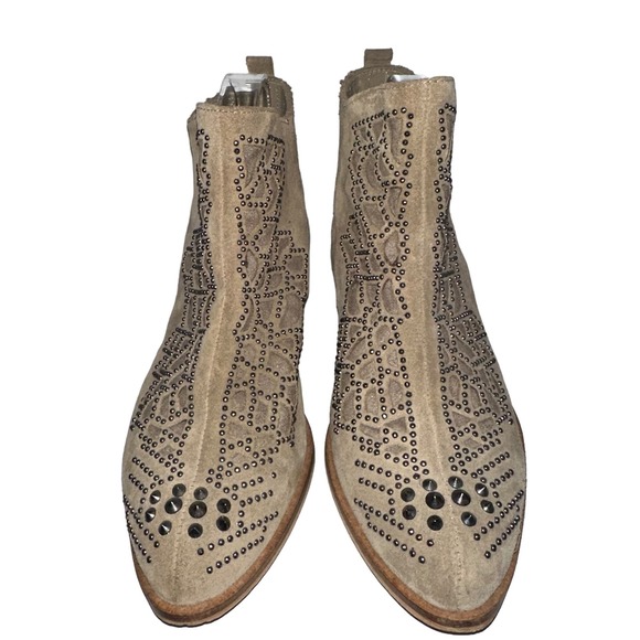 Zara Basic Suede Studded Pointed Toe Boots EU 40 - Picture 2 of 9